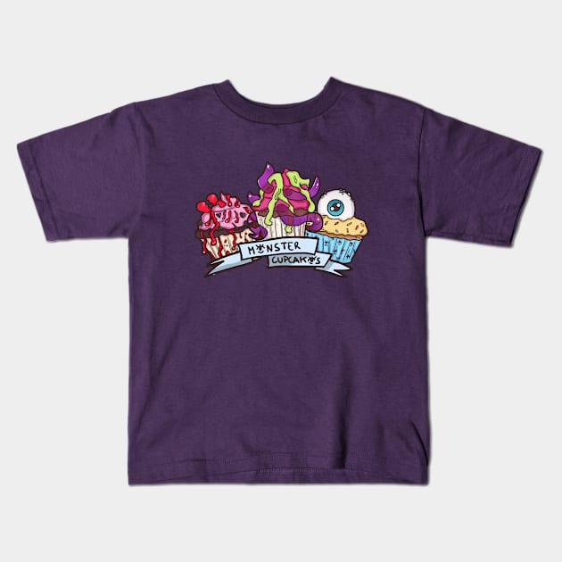 Monster Cupcakes Kids T-Shirt by TeeAgromenaguer